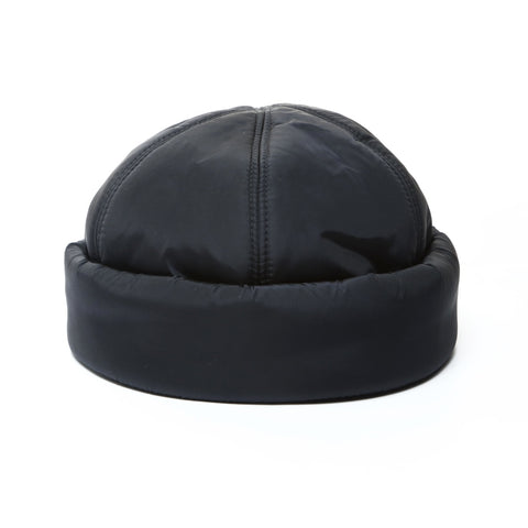 PRADA Re-Nylon XL 加垫无檐小便帽渔夫帽，带三角形徽标 2HC168 帽子黑色 WS25966