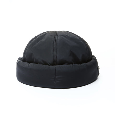 PRADA Re-Nylon XL 加垫无檐小便帽渔夫帽，带三角形徽标 2HC168 帽子黑色 WS25966