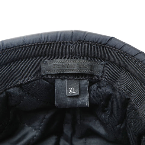 PRADA Re-Nylon XL 加垫无檐小便帽渔夫帽，带三角形徽标 2HC168 帽子黑色 WS25966