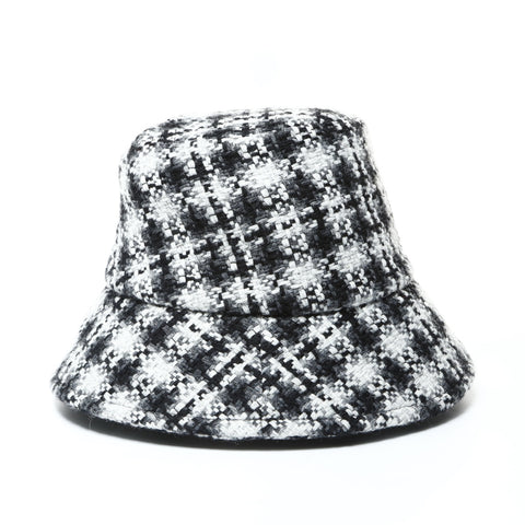 CHANEL 羊毛花呢桶帽，小帽黑色 WS25968