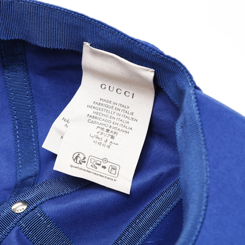 GUCCI 徽标棉质中号 22.8 英寸帽子蓝色 WS25970