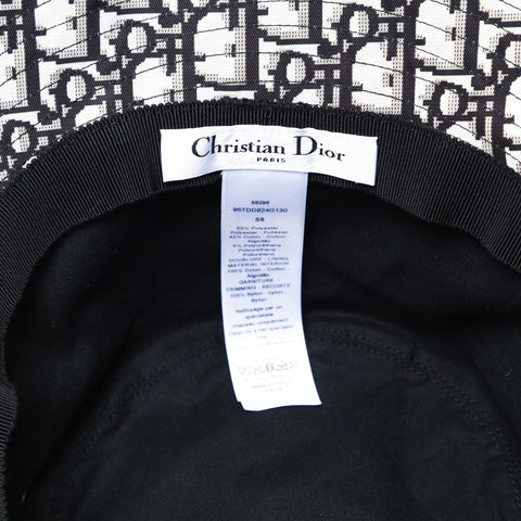 Christian Dior 95TDD924G130 58 Teddy-D 宽檐鲍勃帽带面纱帽子黑色 WS25971