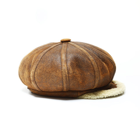 Christian Dior Mouton Newsboy Cap Street Chic 绒面革帽子 棕色 WS25972