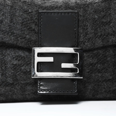 FENDI Zucca Mamma 水桶羊毛针织单肩包 灰色 WS25978