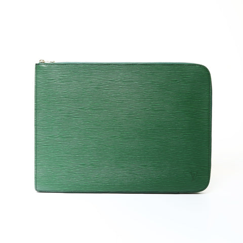 LOUIS VUITTON Epi Pochette Jour GM (1992) Clutch bag green WS25984