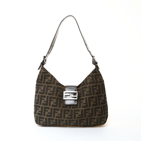 FENDI Zucca canvas Shoulder Bag Brown WS25993