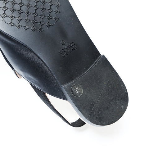 GUCCI Princetown Leather Mule Horsebit Flats, Size 33 (8.1") loafers leather black WS26000