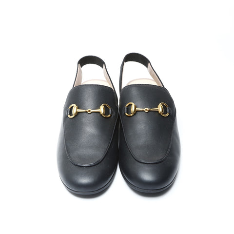 GUCCI Princetown Leather Mule Horsebit Flats, Size 33 (8.1") loafers leather black WS26000
