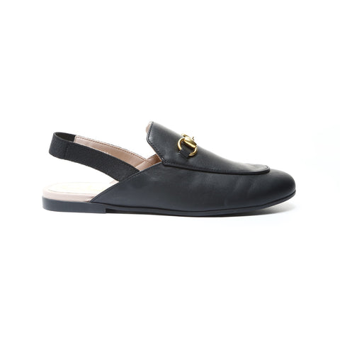 GUCCI Princetown Leather Mule Horsebit Flats, Size 33 (8.1") loafers leather black WS26000