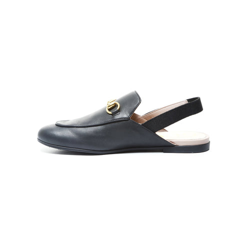 GUCCI Princetown Leather Mule Horsebit Flats, Size 33 (8.1") loafers leather black WS26000
