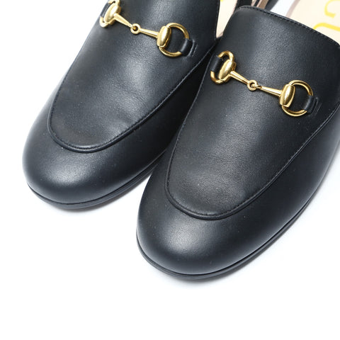 GUCCI Princetown Leather Mule Horsebit Flats, Size 33 (8.1") loafers leather black WS26000