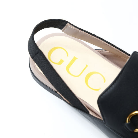 GUCCI Princetown Leather Mule Horsebit Flats, Size 33 (8.1") loafers leather black WS26000