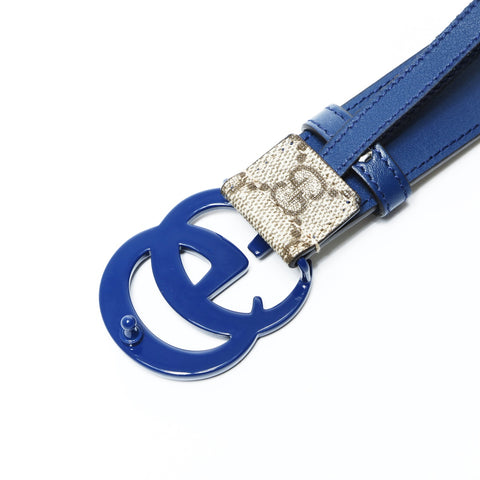 GUCCI Reversible Blue GG Marmont 48 belt beige WS26002