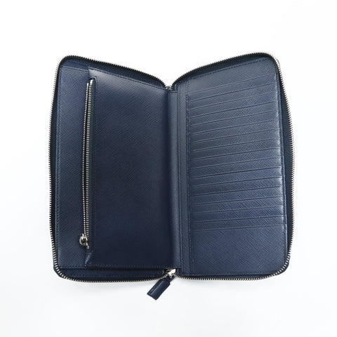 PRADA Saffiano 皮革旅行袋收纳包钱包 M83102 钱包皮革海军蓝 WS26005