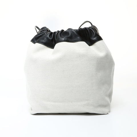 JIL SANDER Drawstring Canvas Shoulder Bag white WS26006
