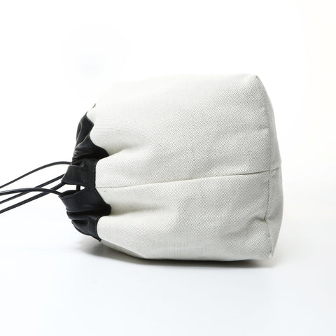 JIL SANDER Drawstring Canvas Shoulder Bag white WS26006