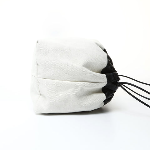 JIL SANDER Drawstring Canvas Shoulder Bag white WS26006