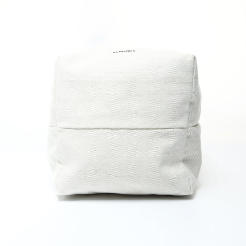 JIL SANDER Drawstring Canvas Shoulder Bag white WS26006