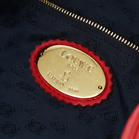 LOEWE Soft Leather Anagram Shoulder Bag Red WS26008