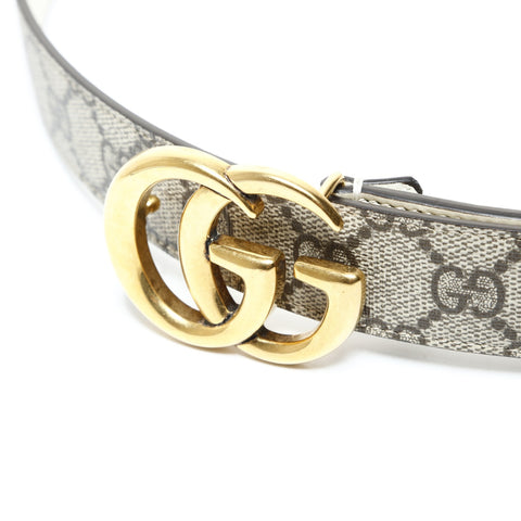 GUCCI Reversible White GG Marmont 44 belt beige WS26009