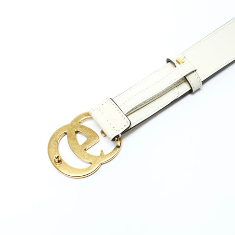 GUCCI Reversible White GG Marmont 44 belt beige WS26009