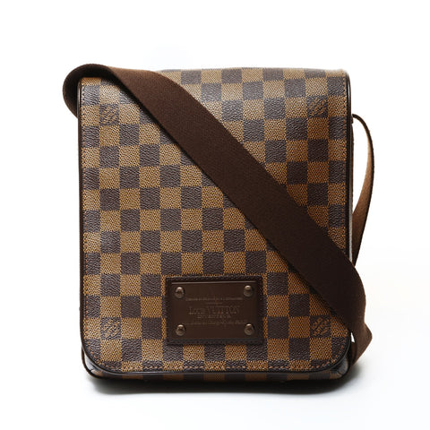 LOUIS VUITTON Damier Brooklyn PM Ebene 2011 N51210 Shoulder Bag Brown WS26014