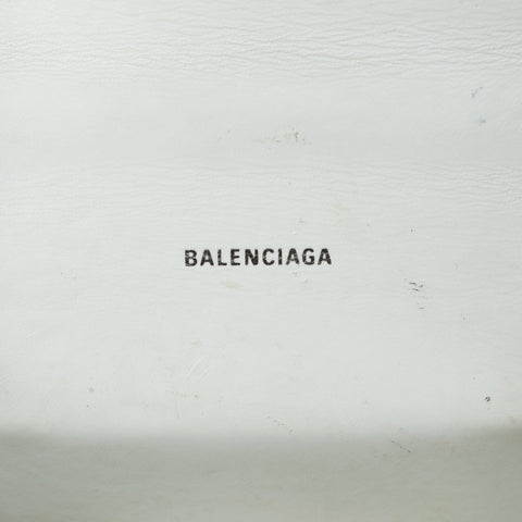 BALENCIAGA Hourglass XS 592833 2way Embossed Leather Shoulder Bag white WS26016