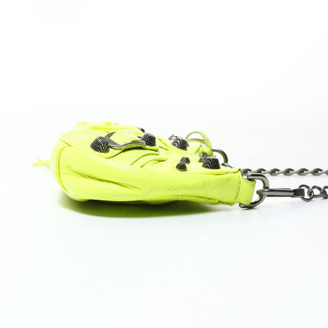BALENCIAGA Le Cagole Mini Giant Leather Chain Shoulder Bag yellow WS26019