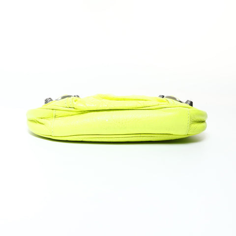 BALENCIAGA Le Cagole Mini Giant Leather Chain Shoulder Bag yellow WS26019