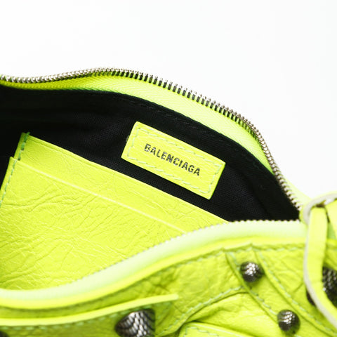 BALENCIAGA Le Cagole Mini Giant Leather Chain Shoulder Bag yellow WS26019