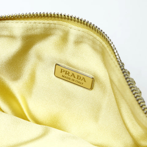 PRADA Crystal Satin Triangle Mini Shoulder Bag Shoulder Bag yellow WS26022