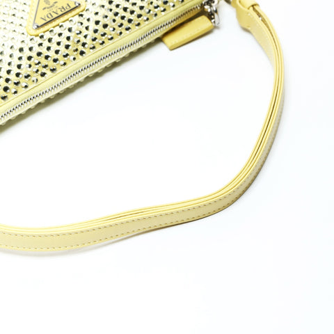 PRADA Crystal Satin Triangle Mini Shoulder Bag Shoulder Bag yellow WS26022