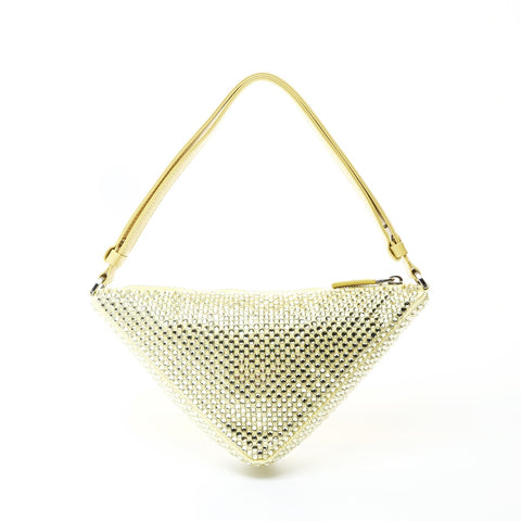 PRADA Crystal Satin Triangle Mini Shoulder Bag Shoulder Bag yellow WS26022