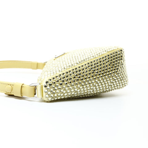 PRADA Crystal Satin Triangle Mini Shoulder Bag Shoulder Bag yellow WS26022