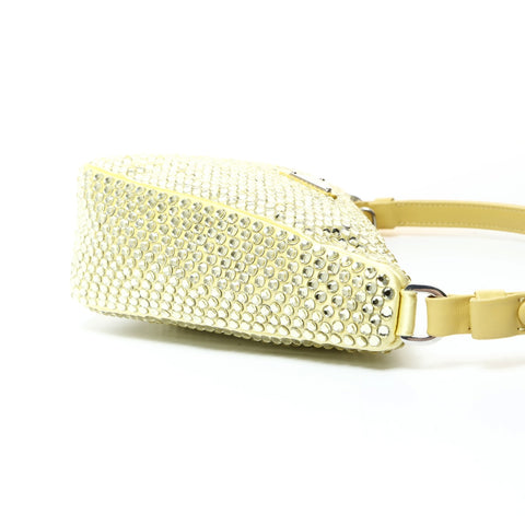 PRADA Crystal Satin Triangle Mini Shoulder Bag Shoulder Bag yellow WS26022