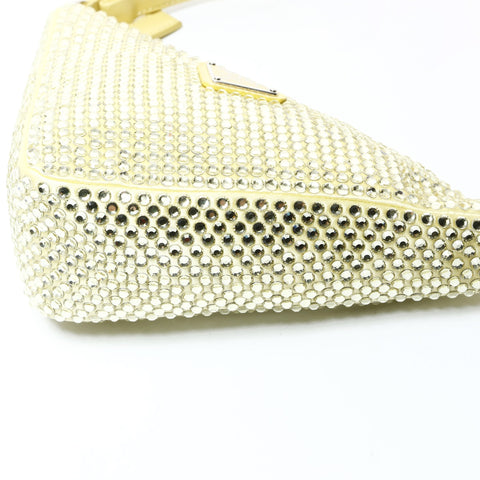 PRADA Crystal Satin Triangle Mini Shoulder Bag Shoulder Bag yellow WS26022