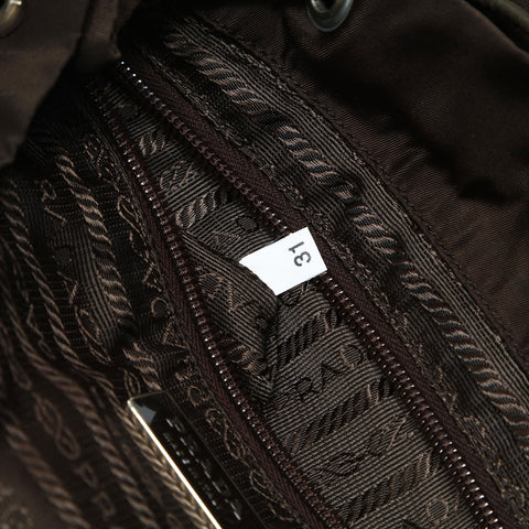 PRADA Nylon triangle logo Backpack  Daypack Brown WS26028