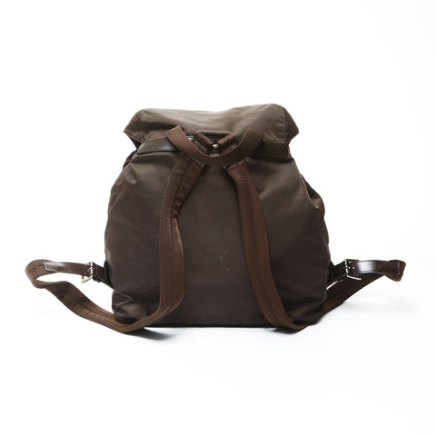 PRADA Nylon triangle logo Backpack  Daypack Brown WS26028