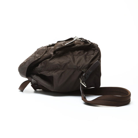 PRADA Nylon triangle logo Backpack  Daypack Brown WS26028