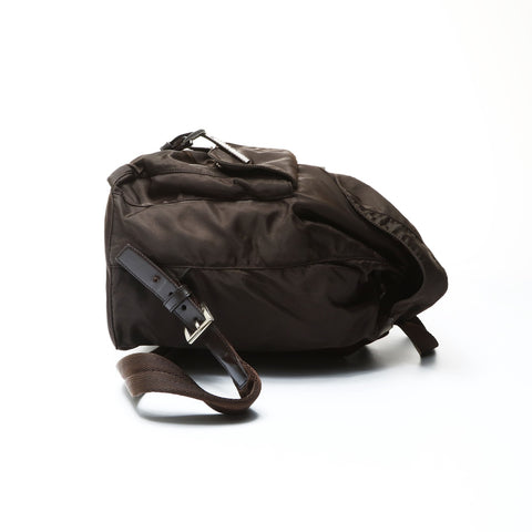 PRADA Nylon triangle logo Backpack  Daypack Brown WS26028