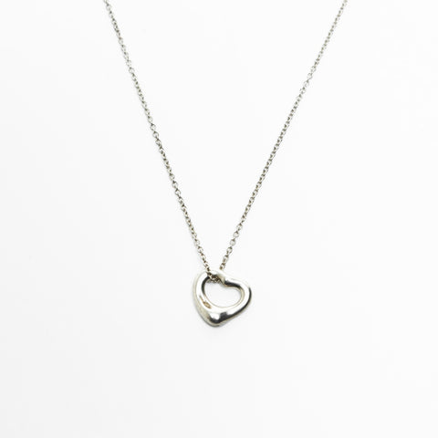 TIFFANY&Co. Open heart 925 Necklace Silver WS26030