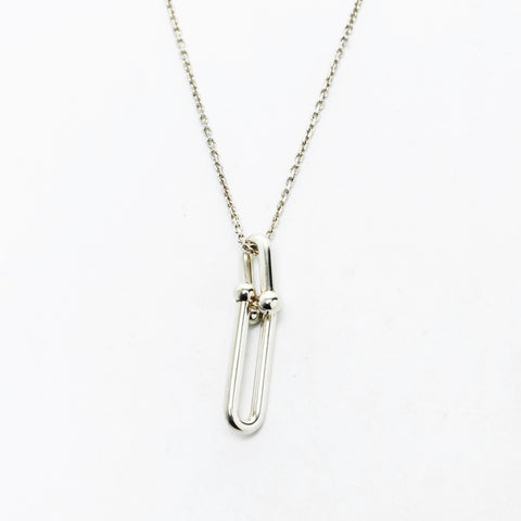 TIFFANY&Co. Hardware 925 double ring Necklace Silver WS26032