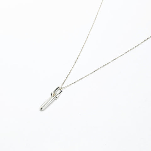 TIFFANY&Co. Hardware 925 double ring Necklace Silver WS26032
