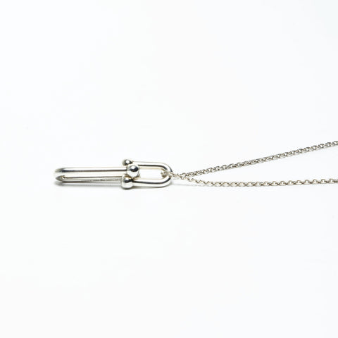 TIFFANY&Co. Hardware 925 double ring Necklace Silver WS26032