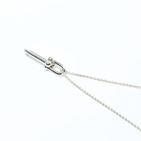 TIFFANY&Co. Hardware 925 double ring Necklace Silver WS26032