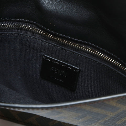FENDI Baguette Slim Zucca Pattern Canvas 7M0295 Shoulder Bag Brown WS26037