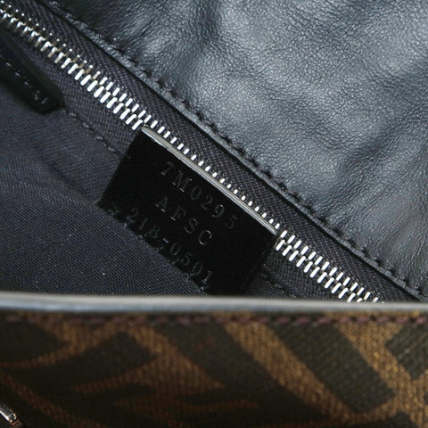 FENDI Baguette Slim Zucca Pattern Canvas 7M0295 Shoulder Bag Brown WS26037