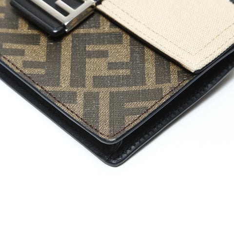 FENDI Baguette Slim Zucca Pattern Canvas 7M0295 Shoulder Bag Brown WS26037