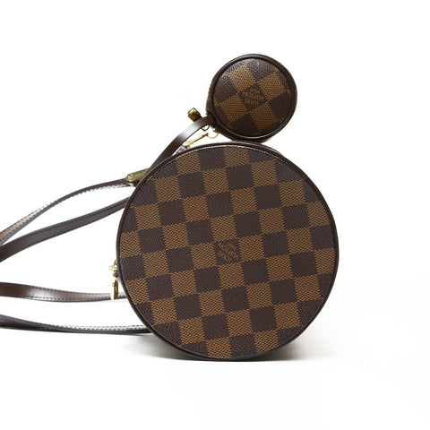 LOUIS VUITTON Damier Papillon 30 2005 with pouch Shoulder Bag Brown WS26042