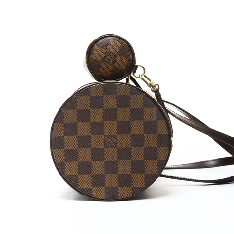 LOUIS VUITTON Damier Papillon 30 2005 with pouch Shoulder Bag Brown WS26042
